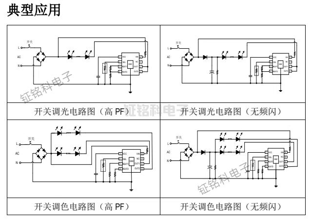 SM2223E开关调光/调色芯片可以替代EG2000B(图1) SM2223E典型应用.jpg
